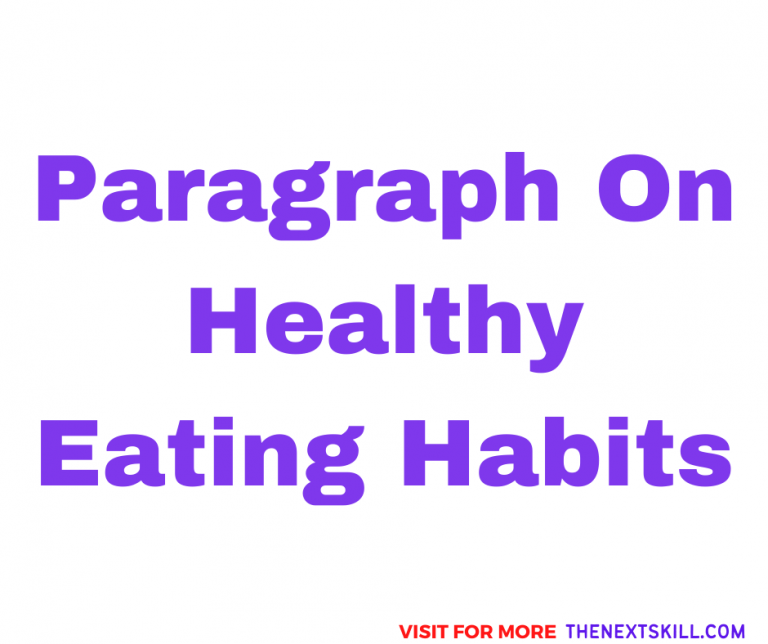 Paragraph On Healthy Eating Habits