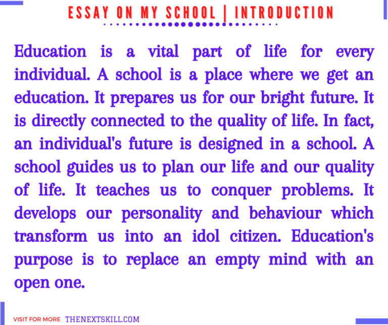 school life simple essay