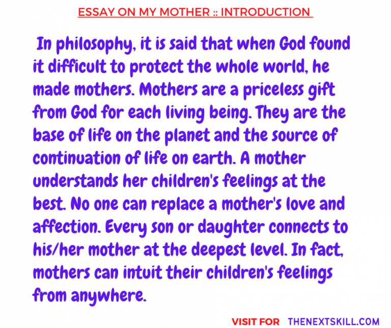 essay on my mother 250 words