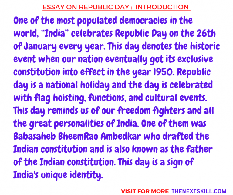 republic day essay with headings