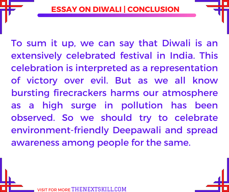 Essay on Diwali | Conclusion