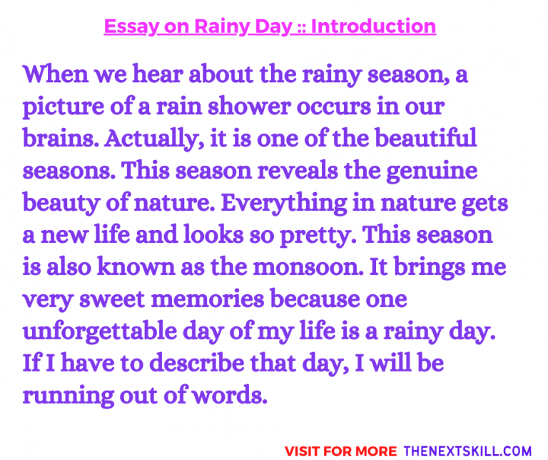a rainy day essay for class 8 in english