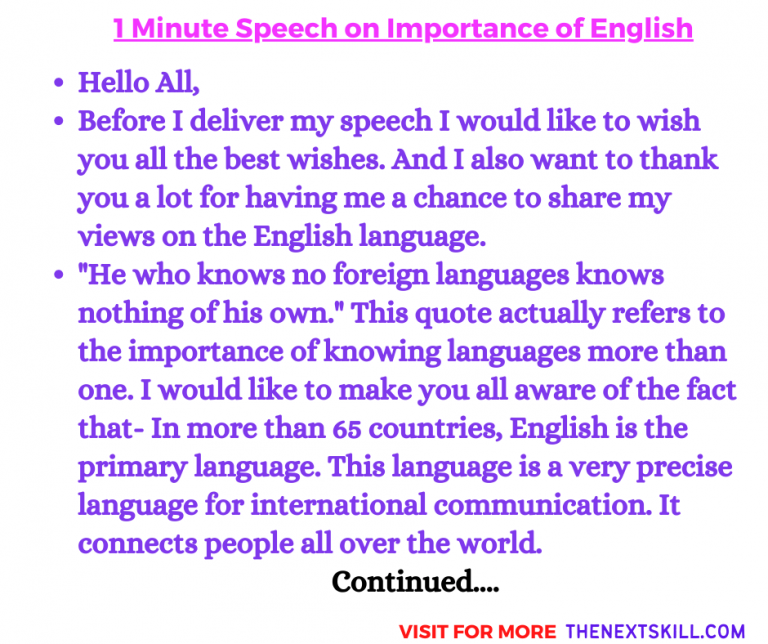 speech on the topic importance of english language