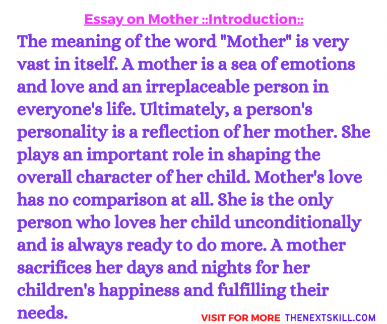 title for mother essay