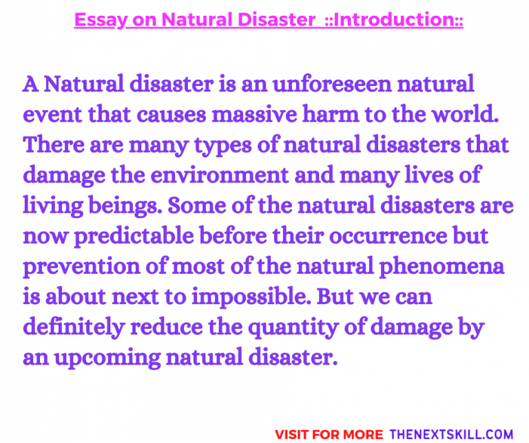 conclusion to natural disasters essay