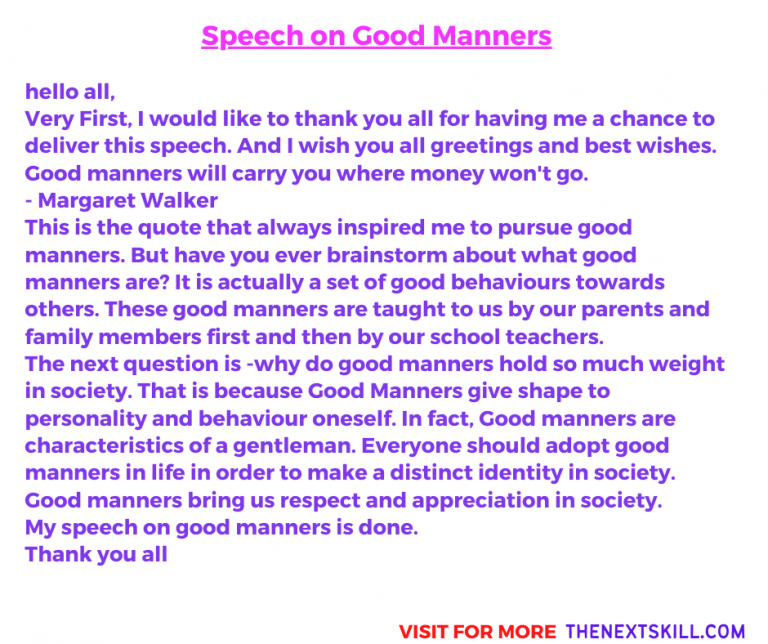 speech in english manners