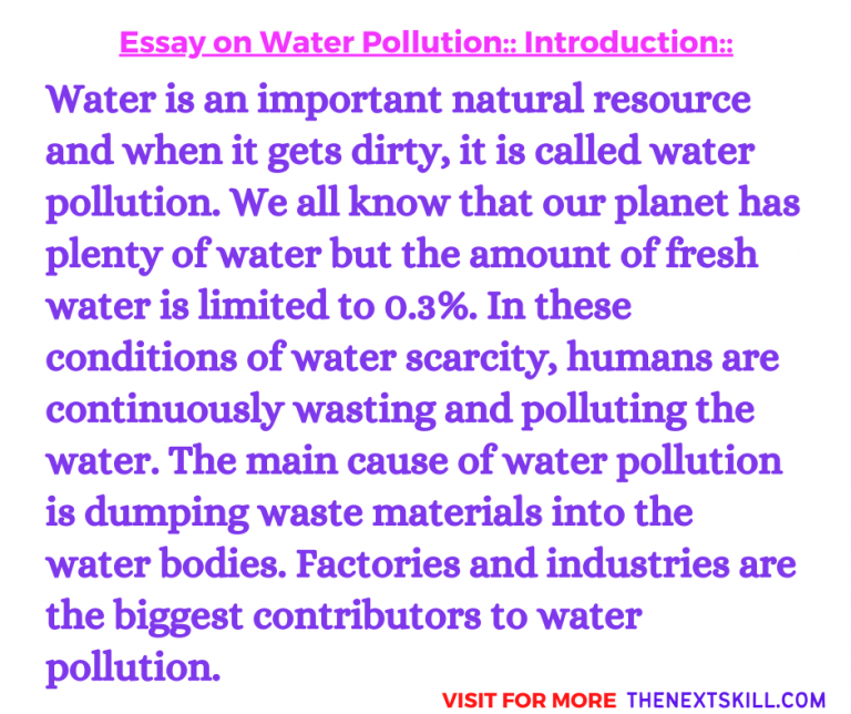 the effects of water pollution essay
