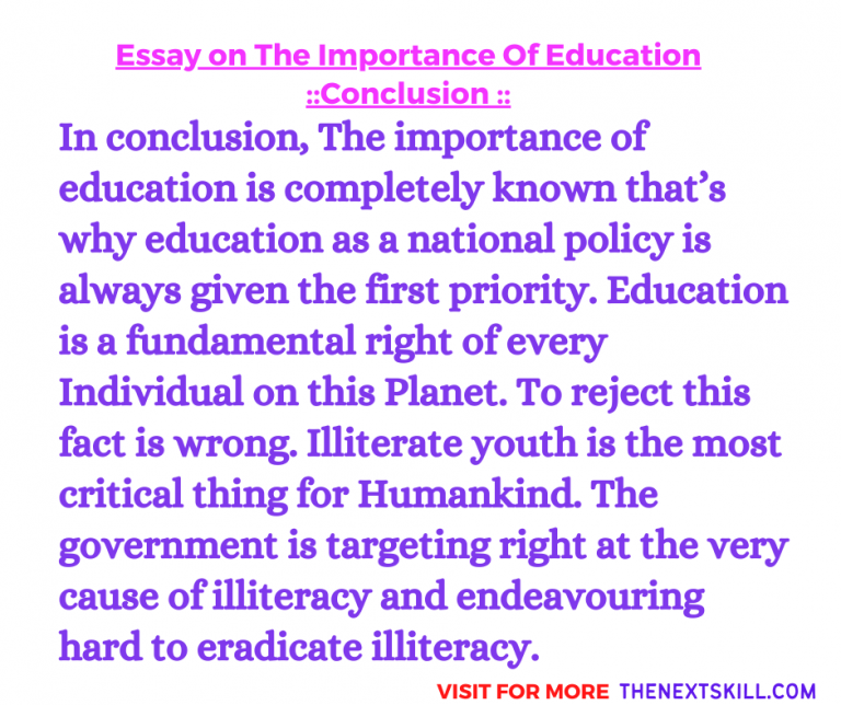 importance of education essay summary