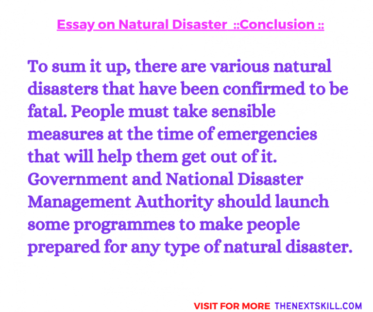 conclusion about natural disasters essay