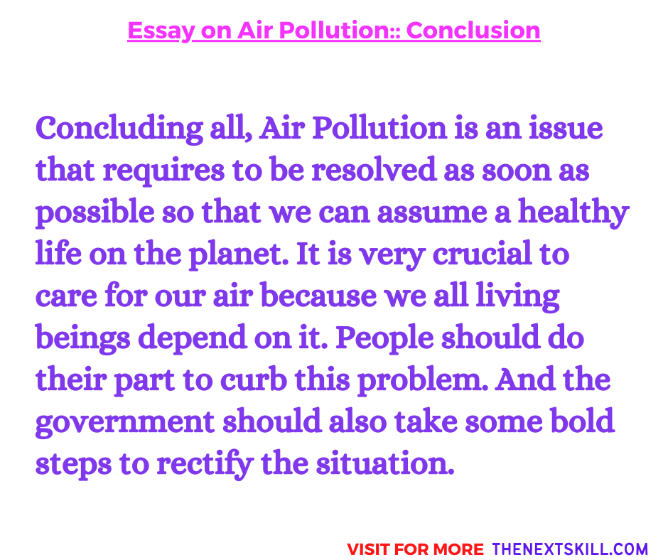 Essay On Air Pollution | Conclusion