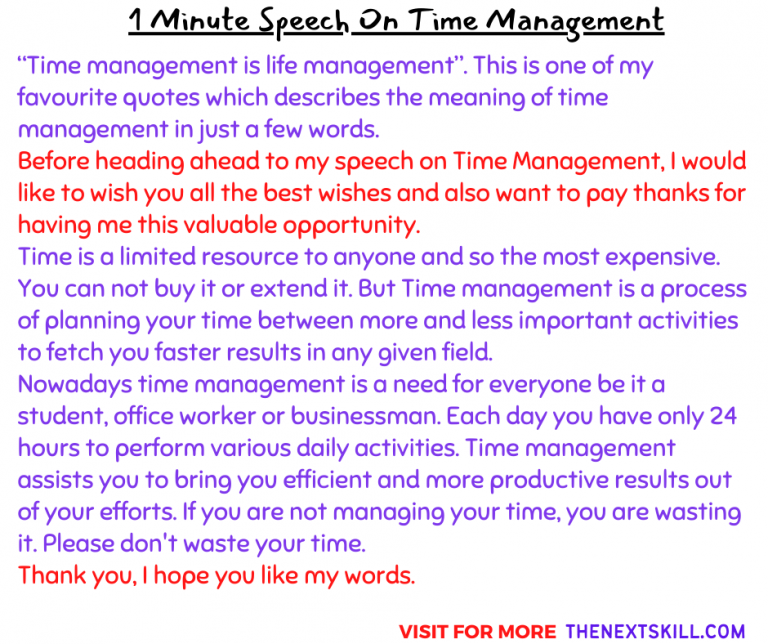 speech on time management