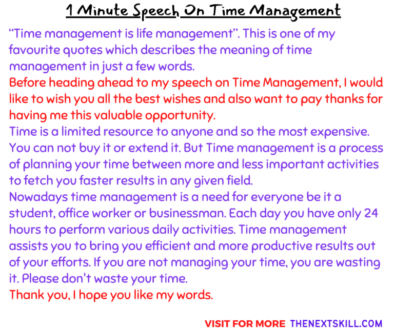 speech on time management pdf