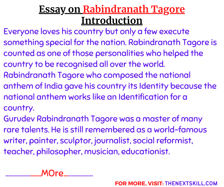 Essay on Rabindranath Tagore- Introduction
