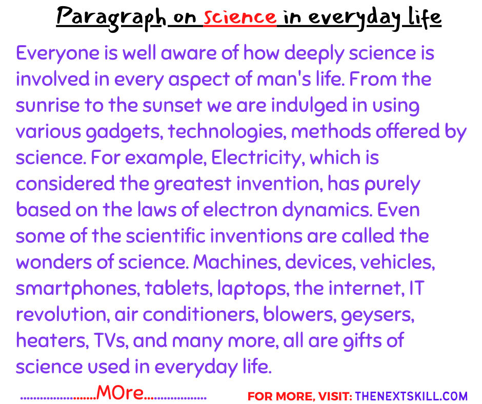Paragraph On Science In Everyday Life
