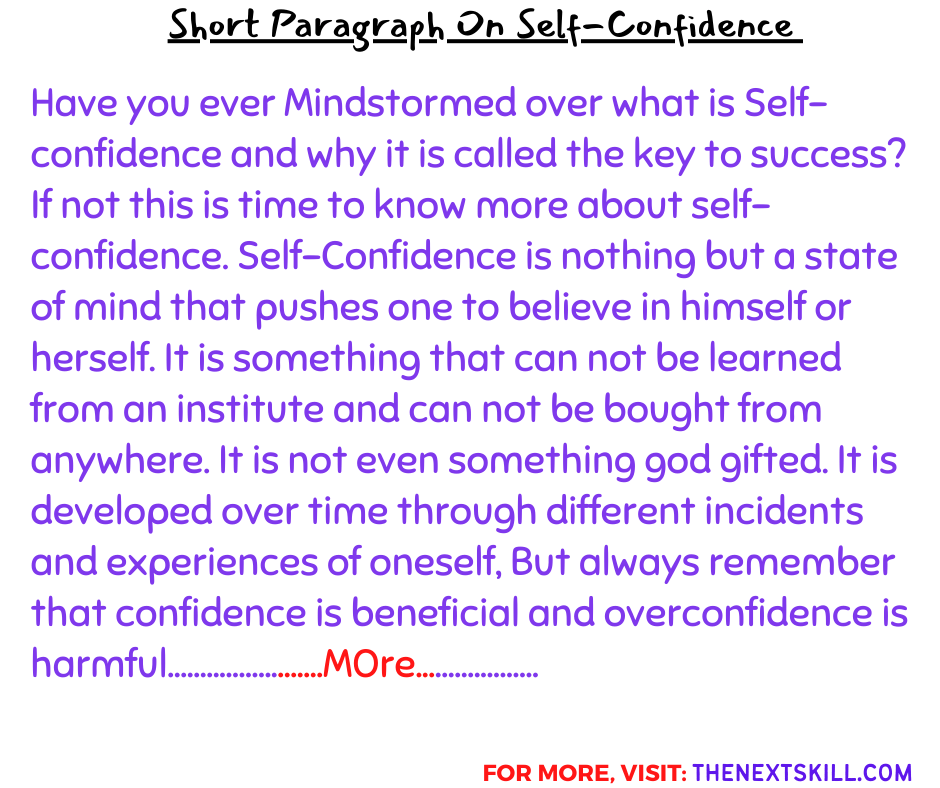 Short Paragraph on Self-Confidence
