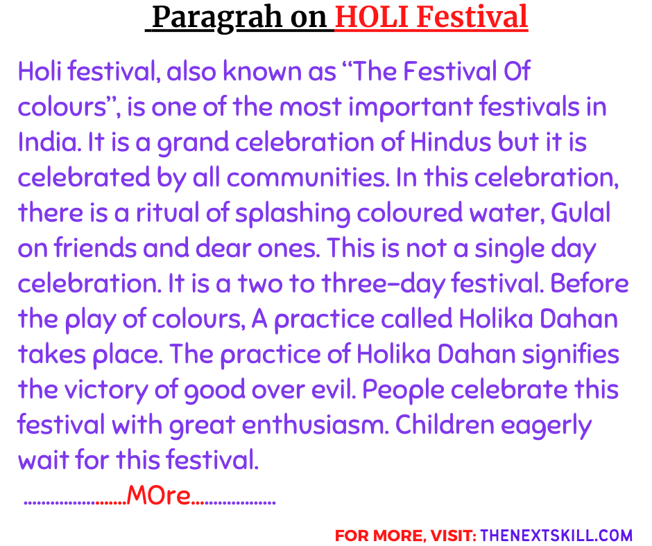 Paragraph On Holi Festival