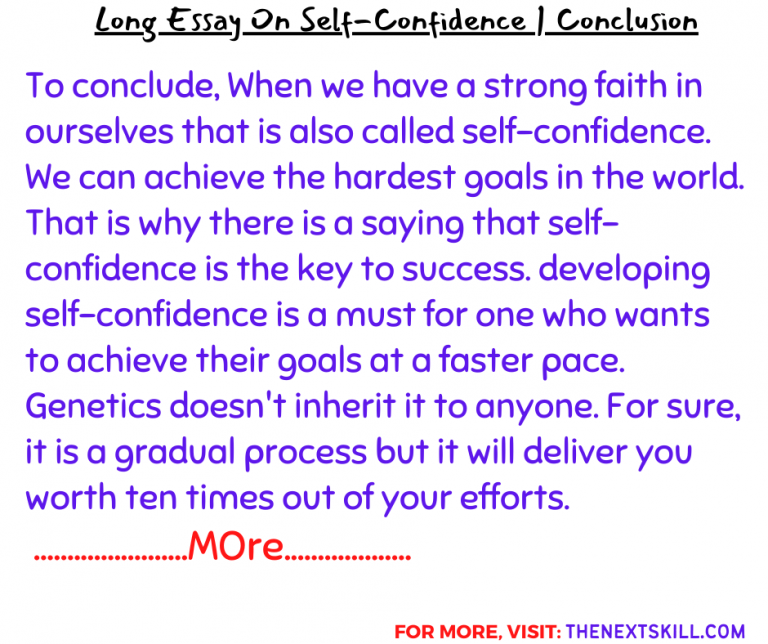self confidence essay conclusion