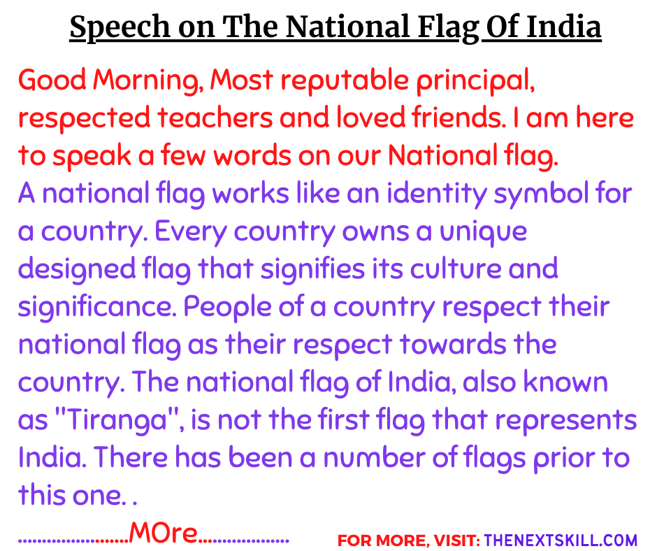 Speech On National Flag Of India