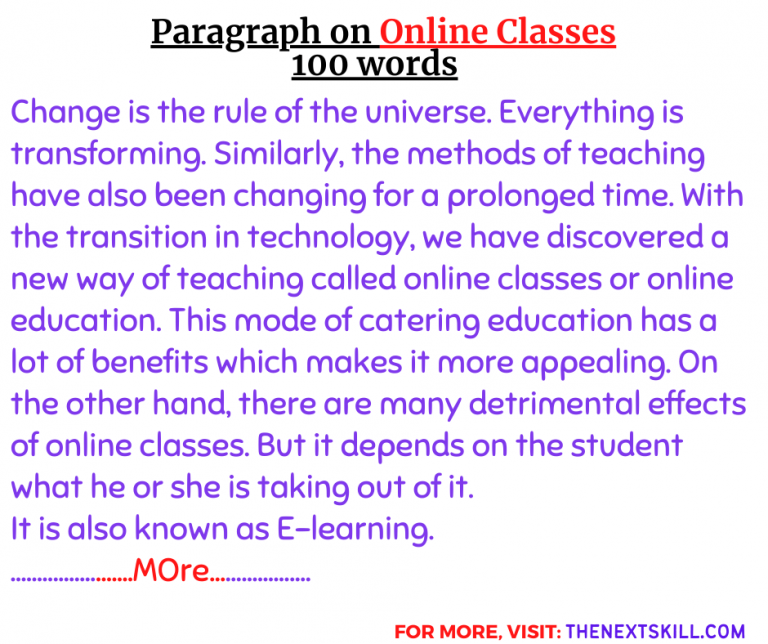 essay writing paragraph on online classes