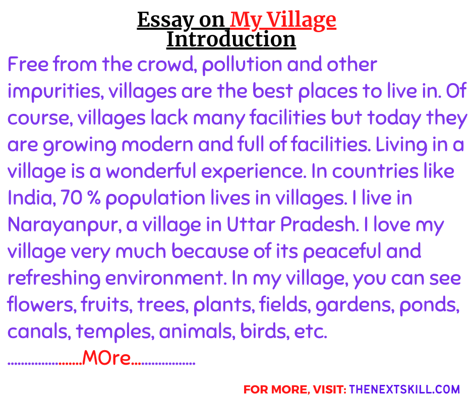 Essay on My Village- Introduction