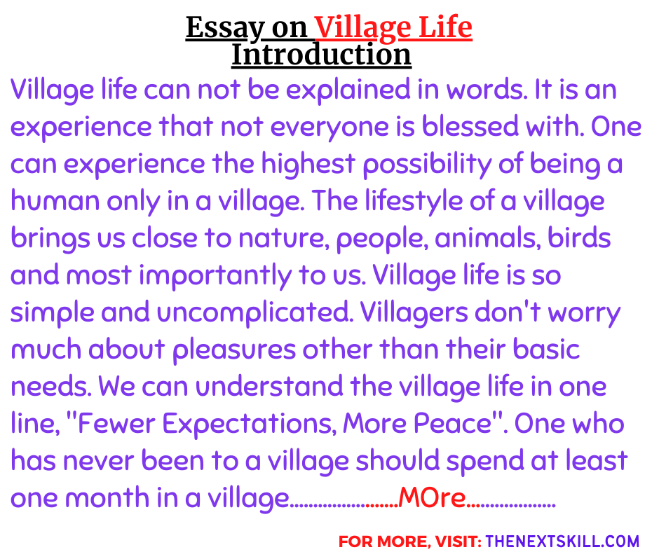 Essay on Village Life- Introduction