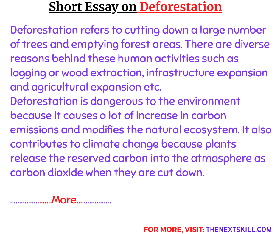 essay on deforestation in 250 words