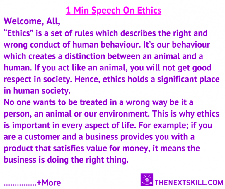 speech on professional ethics