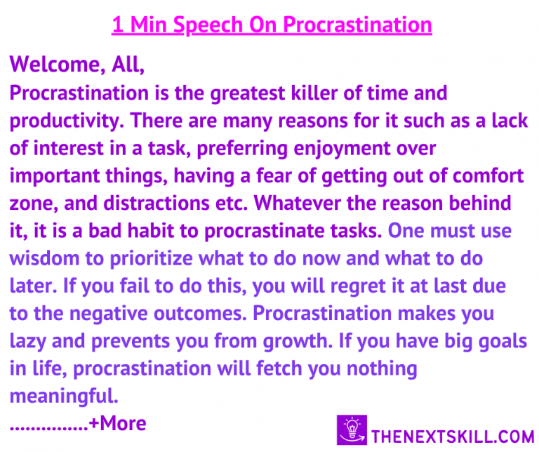 a speech on procrastination