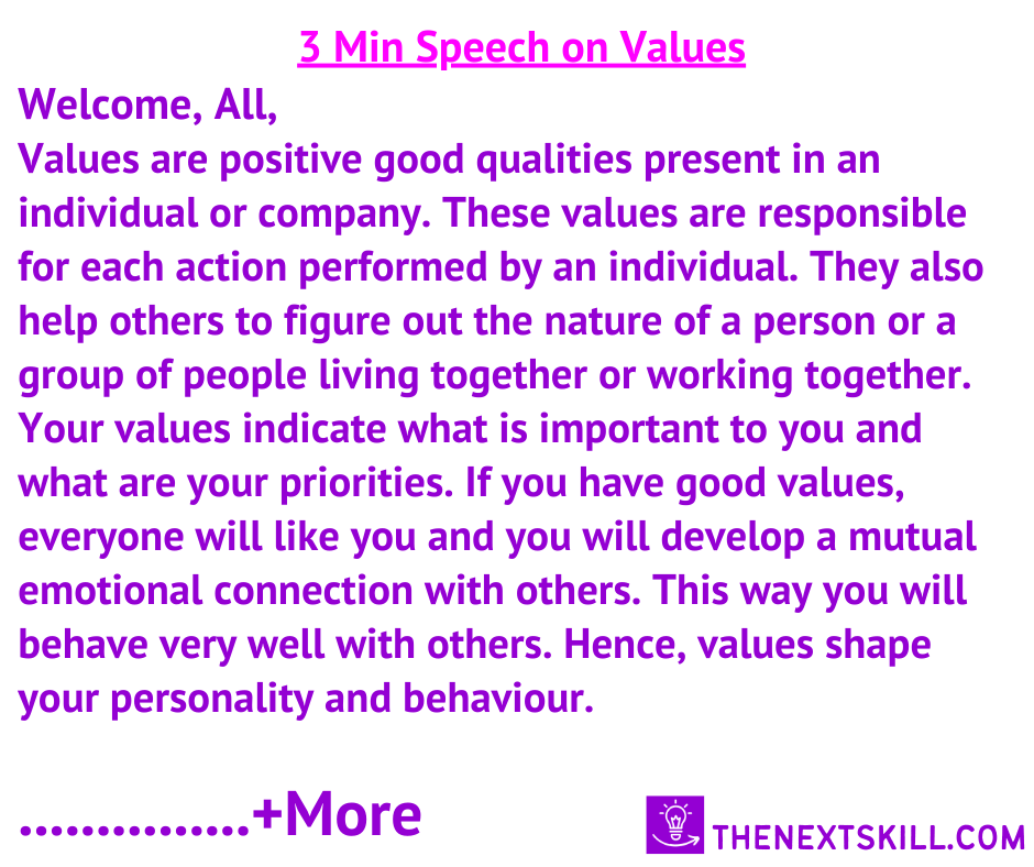 Long Speech About Values
