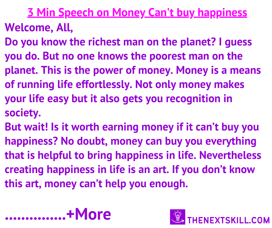 Long Speech On Money