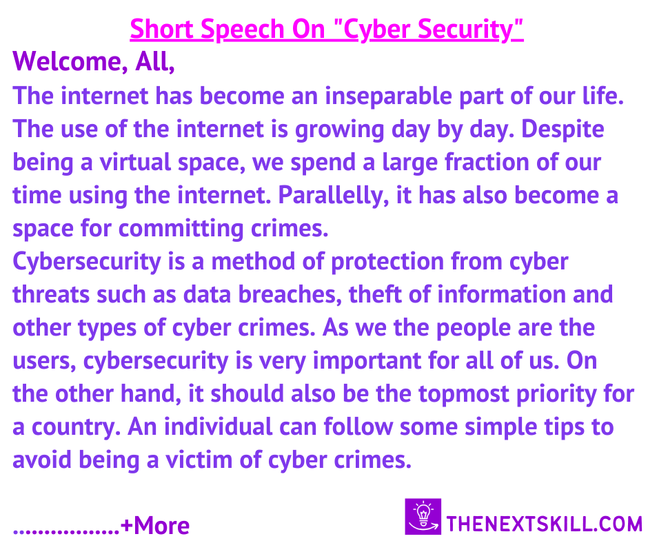 Short Speech on Cyber Security