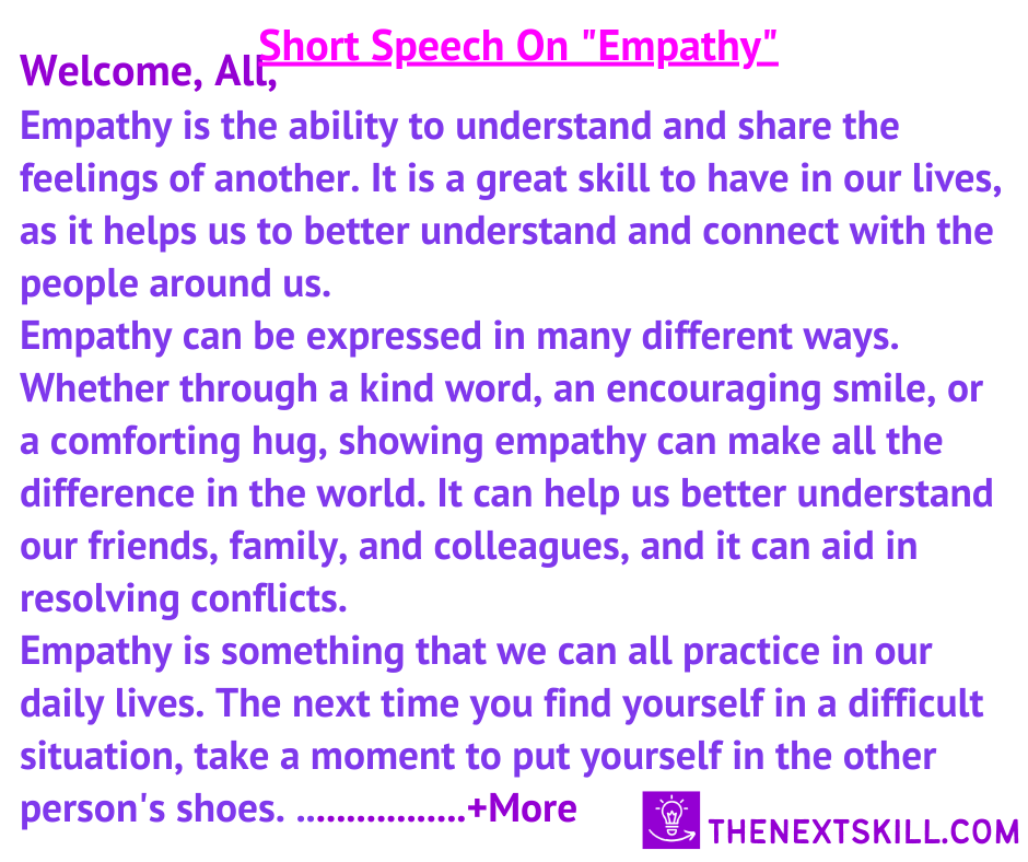 Short speech on empathy