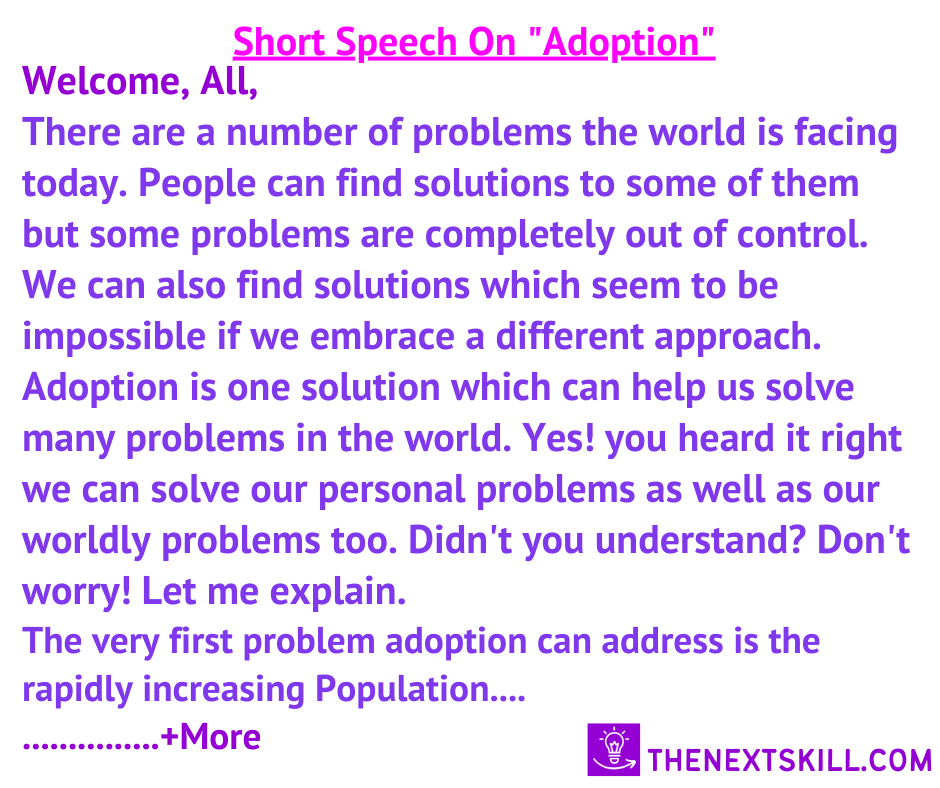 Short speech on adoption