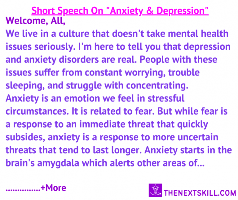 speech on anxiety and depression